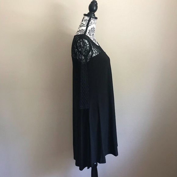 Nina Leonard - Long Sleeve Pocket Swing Dress - Black - Size Small - Picture 3 of 6